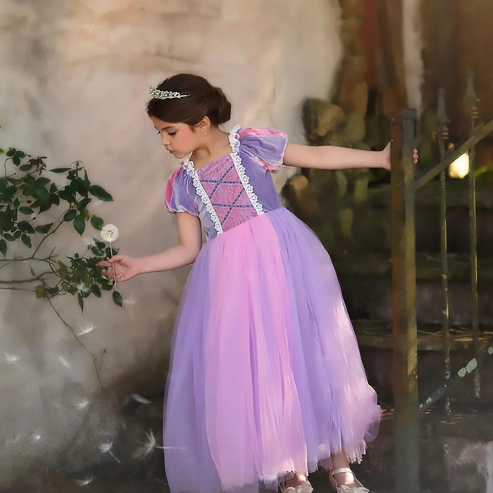 Charming Lavender Fairy Tale Dress for Kids (Rapunzel inspired)